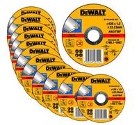 Dewalt 125mm 4.5" 1.2mm Thin Inox Metal Cutting Disc 22mm Bore Flat Disc X 12