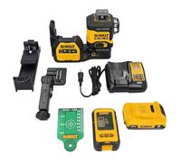DEWALT 12V/20V MAX XR Line Laser, High Precision 3 X 360, Green, Battery and Charger Included (DCLE34033D1)
