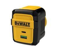 DeWALT 2-Port Europe PD Wall Charger 49.5W one USB C port and one Qualcomm® Quick Charge™ 3.0 USB A port. It offers 2.5x faster charging speed for powerful devices due to advanced Power Delivery