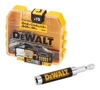 DeWalt 16-piece Bit Set DT71511-QZ - 15x25mm PH2x2 PZ2x6 PZ3x3 T20x2 T25x2, magnetic guide