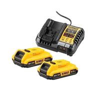 DeWALT DCB1104D2-QW Battery Set 18V 2Ah 2x XR Batteries DCB183 Including Fast Charger for XR Slide Batteries and Flexvolt Batteries