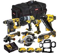 Dewalt 18V 8 Piece Brushless Combo Tool Kit 3 x Battery Charger Bag T4TKIT-1927