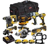 Dewalt 18V 8 Piece Brushless Combo Tool Kit 3 x Battery Charger Bag T4TKIT-1943