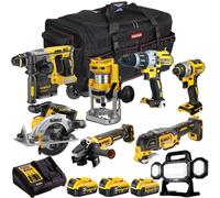 Dewalt 18V 8 Piece Brushless Combo Tool Kit 3 x Battery Charger Bag T4TKIT-2039