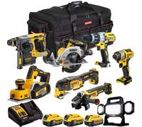 Dewalt 18V 8 Piece Brushless Combo Tool Kit 3 x Battery Charger Bag T4TKIT-2049