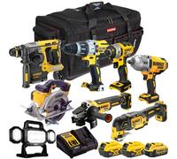 Dewalt 18V 8 Piece Brushless Combo Tool Kit 3 x Battery Charger Bag T4TKIT-2105