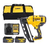 Dewalt 18V Brushless Framing Nailer with 2 x 4.0Ah Batteries & Charger T4TKIT-826, Yellow/Black