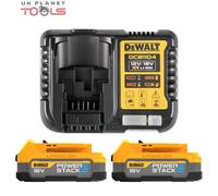 DeWalt 18v Compact Powerstack Battery & Charger Starter Set DCB1104 + 2 x DCB...