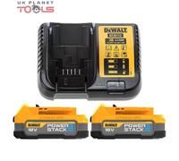 DeWalt 18v Compact Powerstack Battery & Charger Starter Set DCB112 + 2 x DCBP034