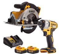 Dewalt 18V DCS391 Circular Saw & DCF887 Impact Driver 2 x 4.0Ah Battery Charger
