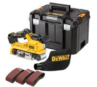 Dewalt 18V Dcw220Nt Cordless Brushless Xr Belt Sander 75mm + Tstak + 3 Sheets