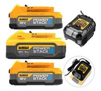 Dewalt 18V Powerstack Compact Batterys + Charger X1 Dcbp518 5Ah X2 Dcbp034 1.7Ah