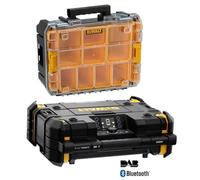 Dewalt 18V Tstak Dab Digital Radio Bluetooth Usb + Dwst1-71194 Organiser Case