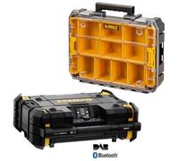 Dewalt 18V Tstak Dab Digital Radio Bluetooth Usb + Dwst82968-1 Organiser Case