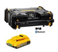 Dewalt 18V Tstak Dab Digital Site Radio Bluetooth Charger Usb + 2.0Ah Battery