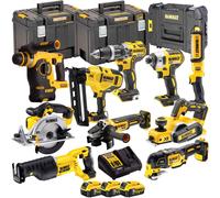 Dewalt 18V XR 10 Piece Combo Tool Kit 3 x 5.0Ah Battery Charger Case T4TKIT-867