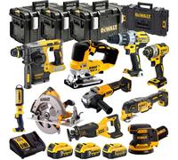 Dewalt 18V XR 10 Piece Combo Tool Kit with 3 x Battery Charger & Bag T4TKIT-1335