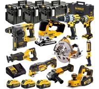 Dewalt 18V XR 10 Piece Combo Tool Kit with 3 x Battery Charger & Bag T4TKIT-1394
