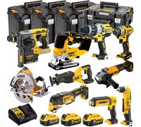 Dewalt 18V XR 10 Piece Combo Tool Kit with 3 x Battery Charger Case T4TKIT-1399