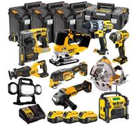 Dewalt 18V XR 10 Piece Combo Tool Kit with 3 x Battery Charger Case T4TKIT-1453