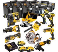 Dewalt 18V XR 10 Piece Combo Tool Kit with 3 x Battery Charger Case T4TKIT-1540