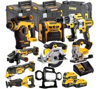 Dewalt 18V XR 10 Piece Power Tool Kit 3 x 5.0Ah Battery Charger Case T4TKIT-831