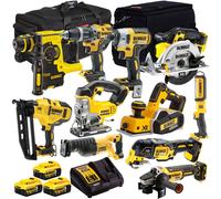 Dewalt 18V XR 11 Piece Power Tool Kit 3 x 5.0Ah Batteries & Charger T4TKIT-935