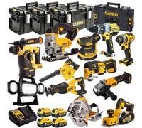 Dewalt 18V XR 12 Piece Combo Tool Kit with 4 x Battery Charger & Bag T4TKIT-1319