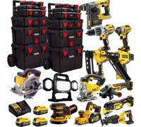 Dewalt 18V XR 13 Piece Combo Tool Kit 3 x 5Ah Battery Charger & Trolley Toolbox