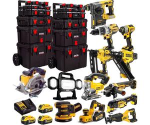 Dewalt 18V XR 13 Piece Combo Tool Kit 3 x 5Ah Battery Charger & Trolley Toolbox