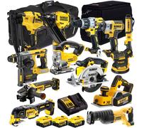 Dewalt 18V XR 13 Piece Power Tool Kit 3 x 5.0Ah Battery Charger Bag T4TKIT-12846