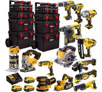 Dewalt 18V XR 14 Piece Power Tool Kit 3 x 5Ah Battery Charger & Trolley Toolbox