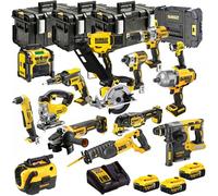 DEWALT 18V XR 15 Piece Jumbo Tool Kit 3 x 5.0Ah Battery Charger Case T4TKIT-651