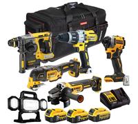 Dewalt 18V XR 6 Piece Combo Tool Kit with 3 x Battery Charger & Bag T4TKIT-2843