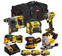 Dewalt 18V XR 6 Piece Combo Tool Kit with 3 x Battery Charger & Bag T4TKIT-2899