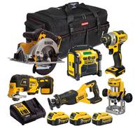 Dewalt 18V XR 6 Piece Combo Tool Kit with 3 x Battery Charger & Bag T4TKIT-2912