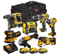 Dewalt 18V XR 7 Piece Combo Tool Kit with 3 x Battery Charger & Bag T4TKIT-2216