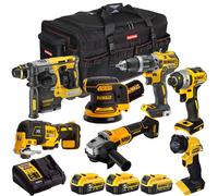 Dewalt 18V XR 7 Piece Combo Tool Kit with 3 x Battery Charger & Bag T4TKIT-2249