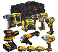 Dewalt 18V XR 7 Piece Combo Tool Kit with 3 x Battery Charger & Bag T4TKIT-2265