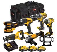 Dewalt 18V XR 7 Piece Combo Tool Kit with 3 x Battery Charger & Bag T4TKIT-2292