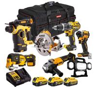 Dewalt 18V XR 7 Piece Combo Tool Kit with 3 x Battery Charger & Bag T4TKIT-2482