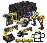 Dewalt 18V XR 7 Piece Combo Tool Kit with 3 x Battery Charger & Bag T4TKIT-2499
