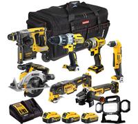Dewalt 18V XR 8 Piece Combo Tool Kit with 3 x Battery Charger & Bag T4TKIT-1812