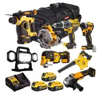 Dewalt 18V XR 8 Piece Combo Tool Kit with 3 x Battery Charger & Bag T4TKIT-1913