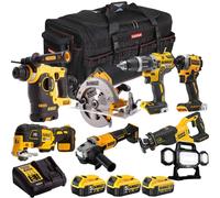 Dewalt 18V XR 8 Piece Combo Tool Kit with 3 x Battery Charger & Bag T4TKIT-1944