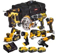 Dewalt 18V XR 8 Piece Combo Tool Kit with 3 x Battery Charger & Bag T4TKIT-2043