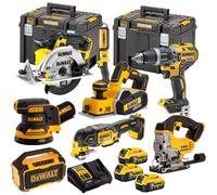 Dewalt 18V XR 8 Piece Monster Tool Kit 3 x 5.0Ah Battery Charger Case T4TKIT-445