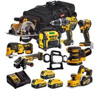 Dewalt 18V XR 9 Piece Combo Tool Kit with 3 x Battery Charger & Bag T4TKIT-1638