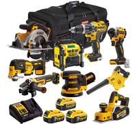 Dewalt 18V XR 9 Piece Combo Tool Kit with 3 x Battery Charger & Bag T4TKIT-1703