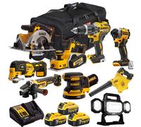 Dewalt 18V XR 9 Piece Combo Tool Kit with 3 x Battery Charger & Bag T4TKIT-1714
